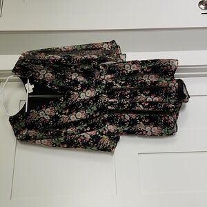 Boutique black floral romper